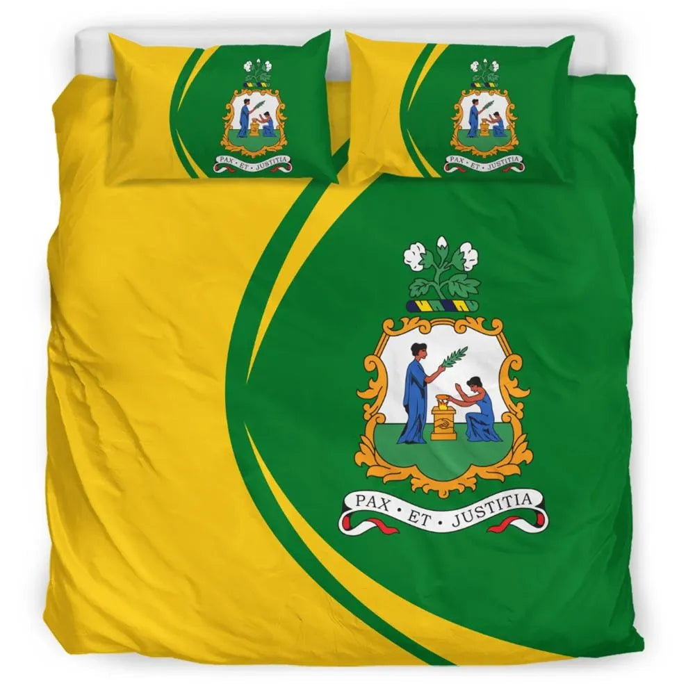 Saint Vincent and the Grenadines Flag Coat Of Arms Bedding Set Circle RLT13 - Wonder Print Shop
