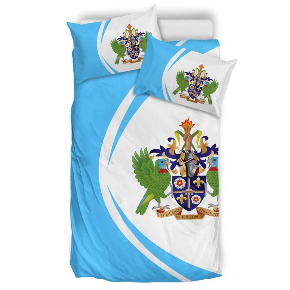 Saint Lucia Flag Coat Of Arms Bedding Set Circle1 RLT6 - Wonder Print Shop