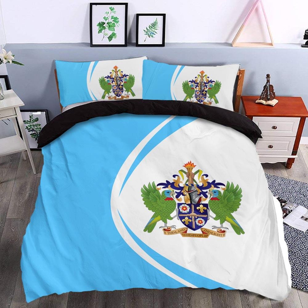 Saint Lucia Flag Coat Of Arms Bedding Set Circle1 RLT6 - Wonder Print Shop