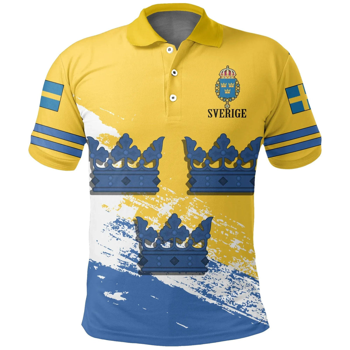 Sweden Hockey Polo Shirt Hockey Three Crowns RLT7 - Wonder Print Shop