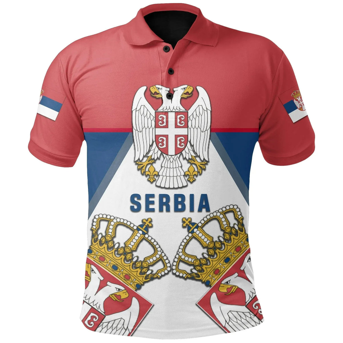 Serbia Polo Shirt, Serbia White Eagle RLT7 - Wonder Print Shop