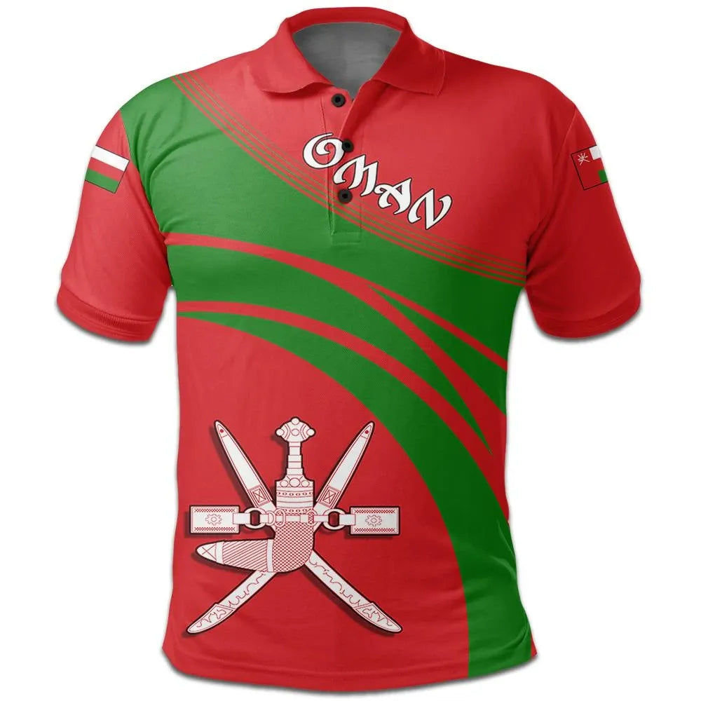 Oman Polo Shirt Coat Of Arms Cricket Style RLT13 - Wonder Print Shop