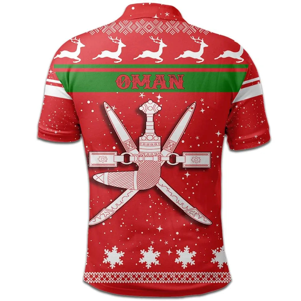 Christmas Oman Polo Shirt Coat Of Arms RLT13 - Wonder Print Shop