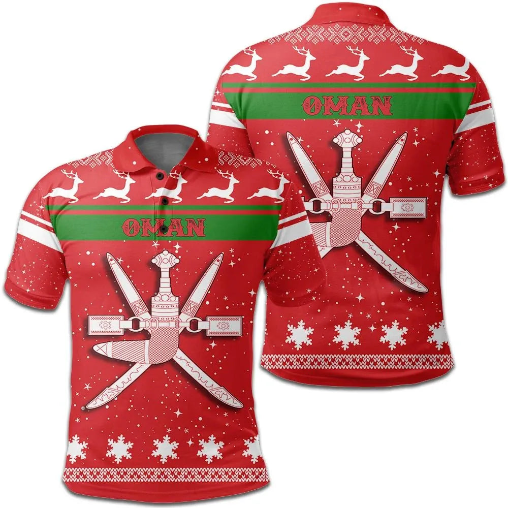Christmas Oman Polo Shirt Coat Of Arms RLT13 - Wonder Print Shop