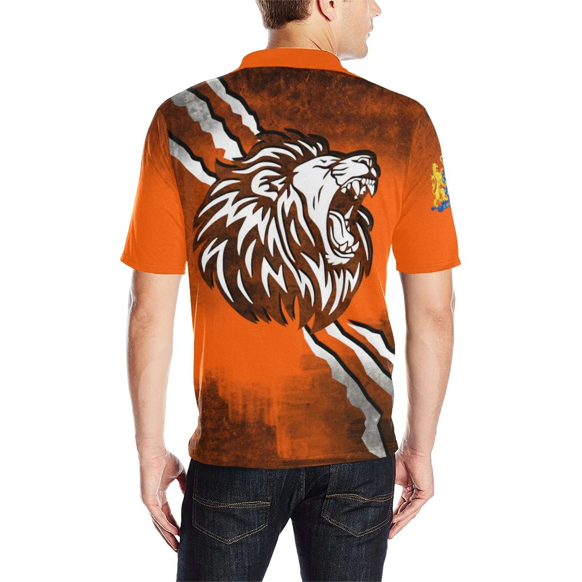 Netherlands Polo Shirt Lion Attack RLT7 - Wonder Print Shop