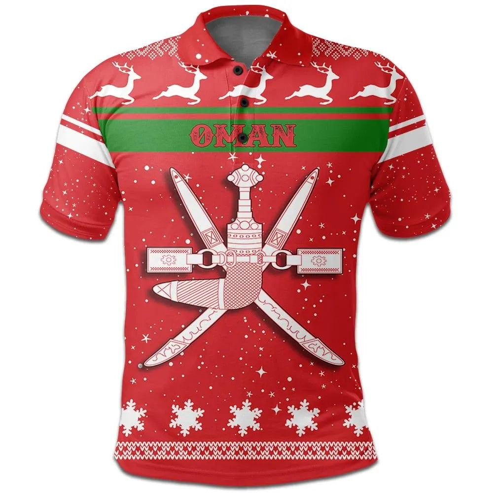 Christmas Oman Polo Shirt Coat Of Arms RLT13 - Wonder Print Shop