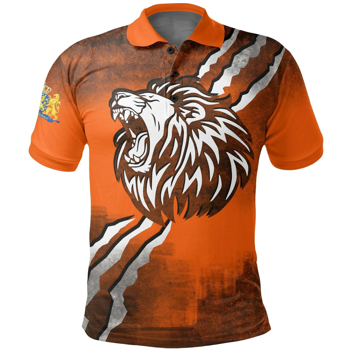 Netherlands Polo Shirt Lion Attack RLT7 - Wonder Print Shop