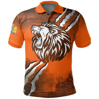 Netherlands Polo Shirt Lion Attack RLT7 - Wonder Print Shop