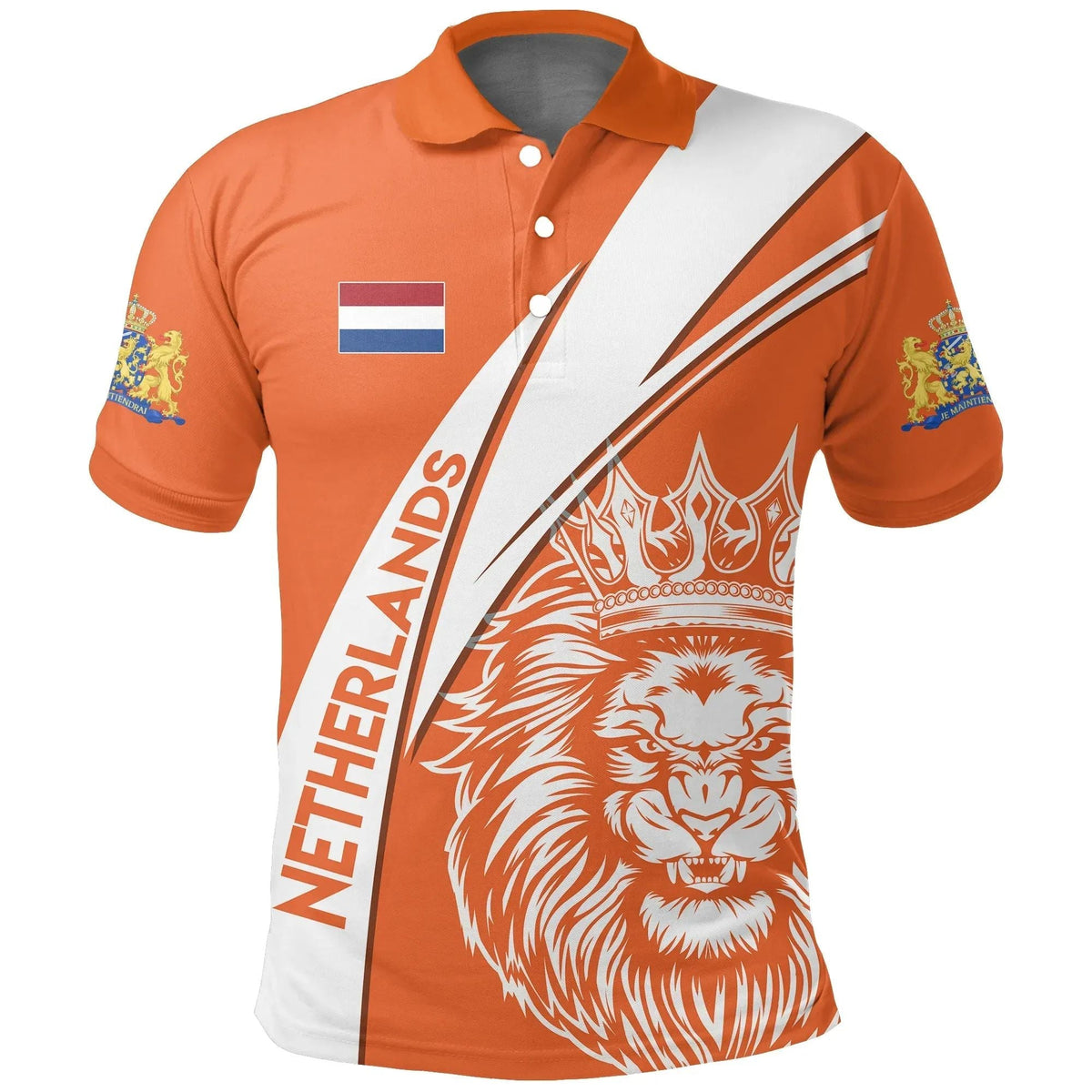 Netherlands Polo Shirt Netherlands Koningsdag Lion RLT7 - Wonder Print Shop