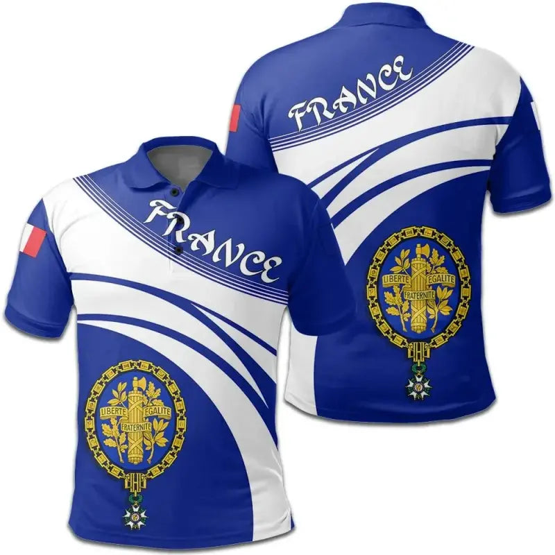 France Polo Shirt Coat Of Arms Cricket Style RLT12 - Wonder Print Shop