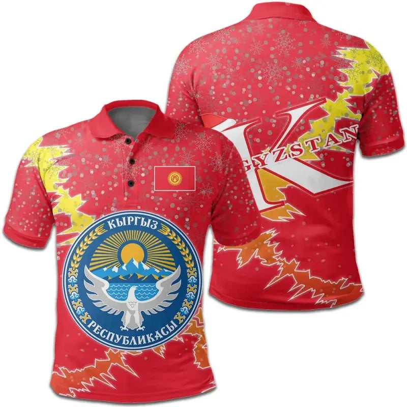 Kyrgyzstan Polo Shirt Christmas Coat Of Arms X Style RLT8 - Wonder Print Shop