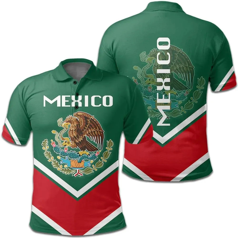 Mexico Coat Of Arms Polo Lucian Style RLT13 - Wonder Print Shop