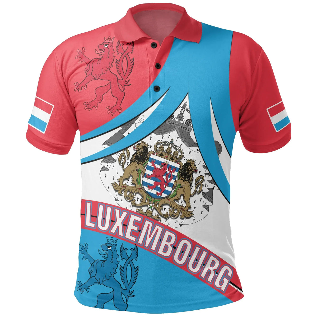 Luxembourg Polo Shirt Coat Of Arms RLT6 - Wonder Print Shop