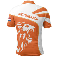 Netherlands Polo Shirt Netherlands Coat Of Arms Lion RLT7 - Wonder Print Shop