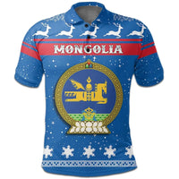 Christmas Mongolia Polo Shirt Coat Of Arms RLT13 - Wonder Print Shop