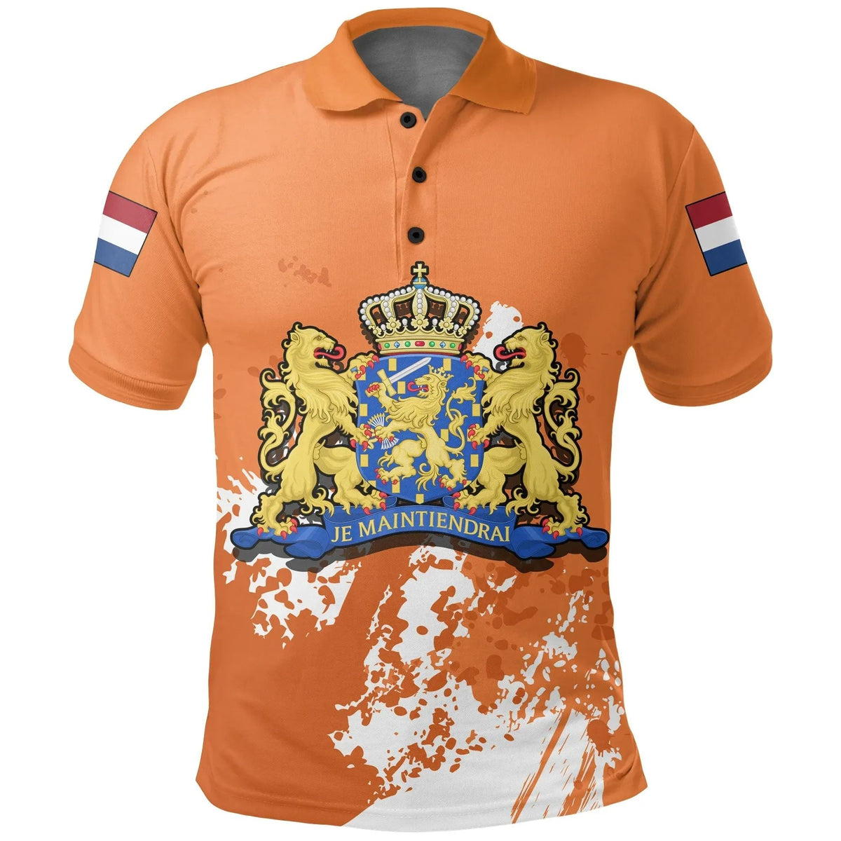Netherland Polo Shirt Coat Of Arms Spaint Style RLT7 - Wonder Print Shop