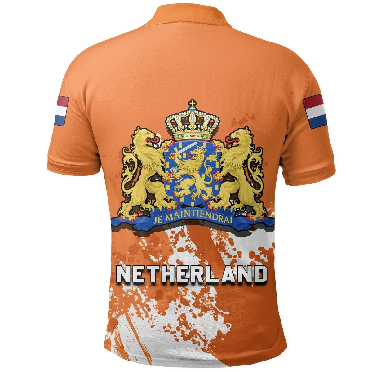 Netherland Polo Shirt Coat Of Arms Spaint Style RLT7 - Wonder Print Shop