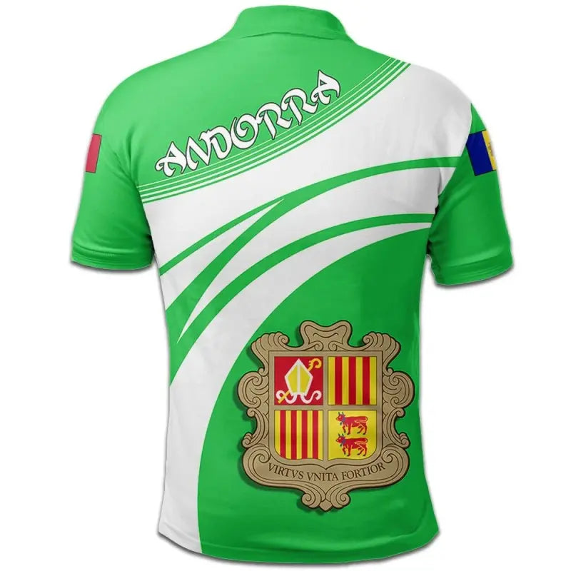 Andorra Polo Shirt Coat Of Arms Cricket Style RLT8 - Wonder Print Shop