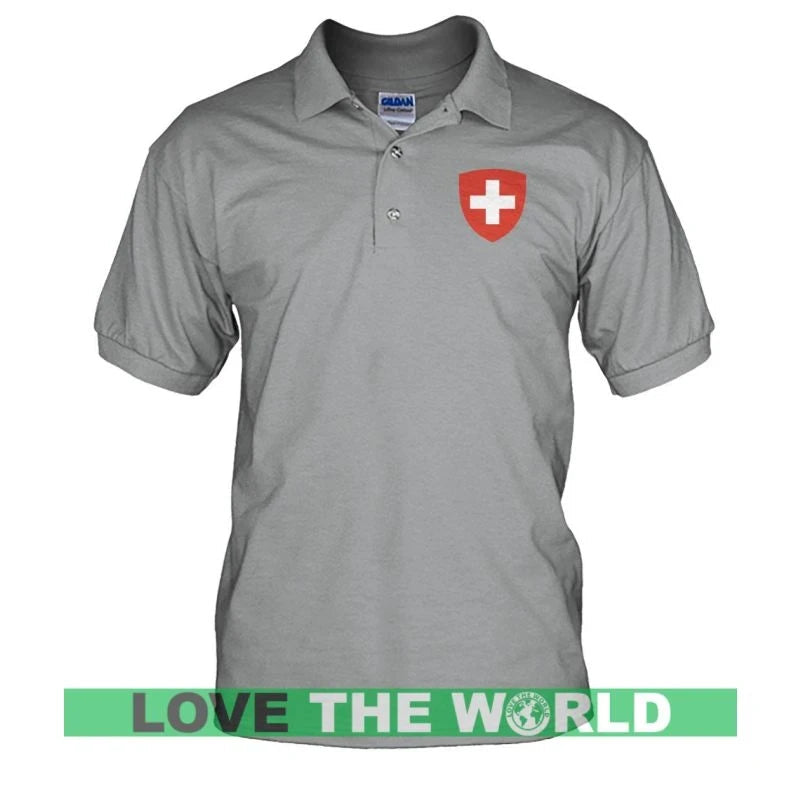 Switzerland Coat Of Arms Men Polo T shirt RLT13 - Wonder Print Shop