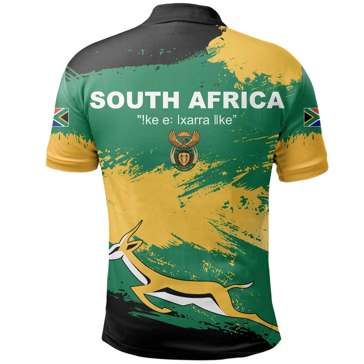 South Africa Polo Shirt South Africa Flag Brush RLT8 - Wonder Print Shop