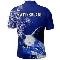 Switzerland Polo Shirt Bernese Mountain Dog and Edelweiss RLT13 - Wonder Print Shop