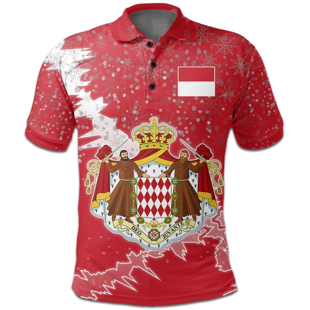 Monaco Polo Shirt Christmas Coat Of Arms X Style 8 RLT6 - Wonder Print Shop