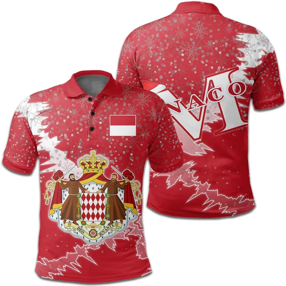 Monaco Polo Shirt Christmas Coat Of Arms X Style 8 RLT6 - Wonder Print Shop