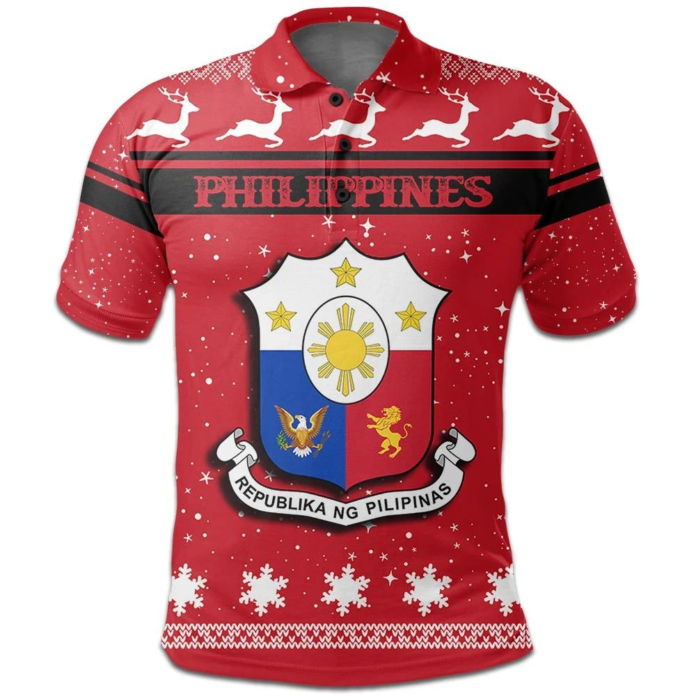 Christmas Philippines Polo Shirt Coat Of Arms RLT6 - Wonder Print Shop