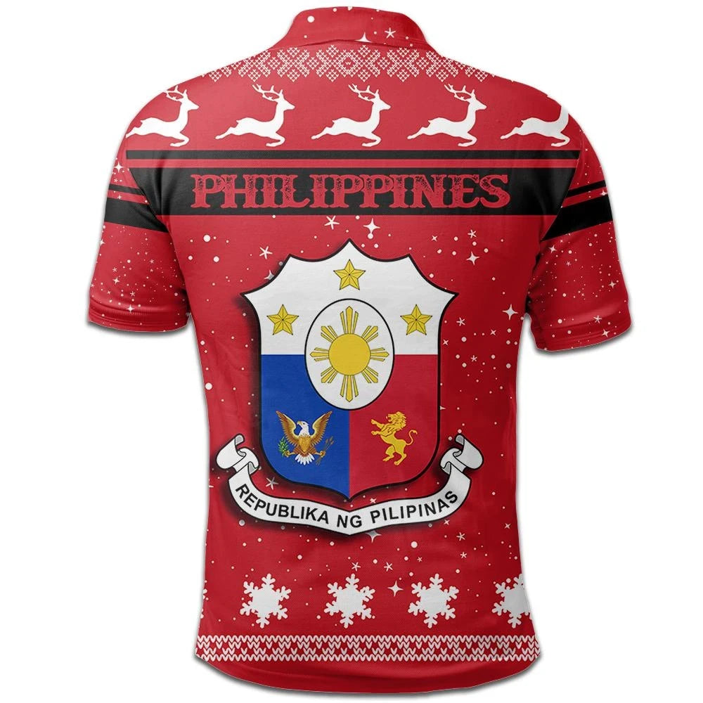 Christmas Philippines Polo Shirt Coat Of Arms RLT6 - Wonder Print Shop
