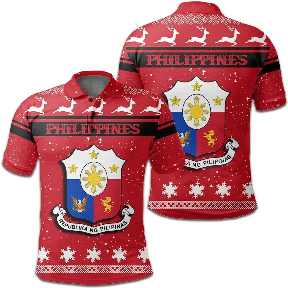 Christmas Philippines Polo Shirt Coat Of Arms RLT6 - Wonder Print Shop