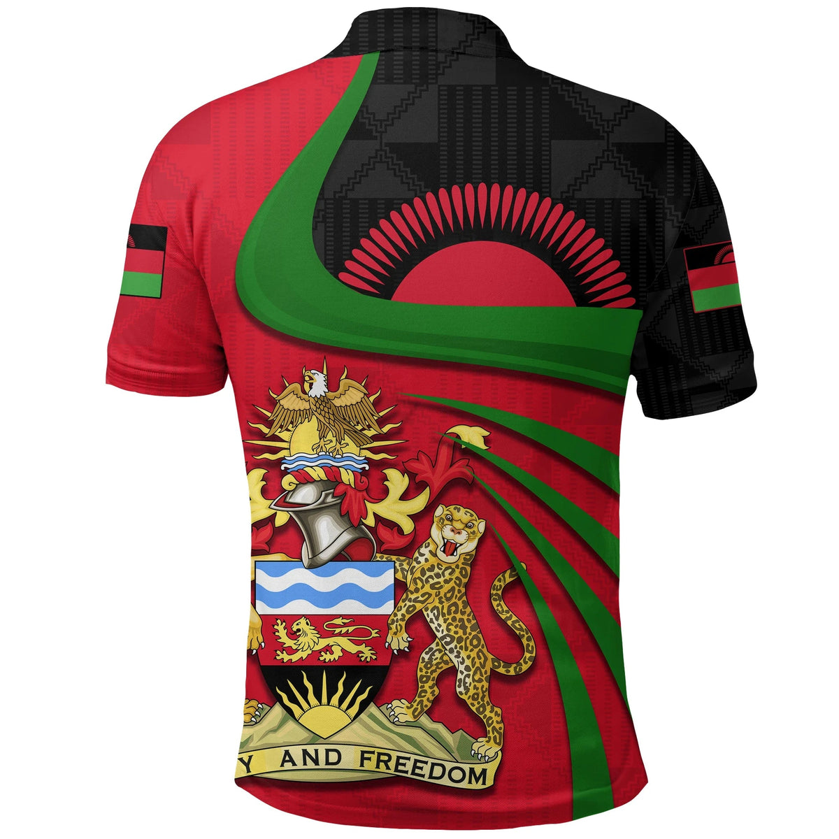 Malawi Polo Shirt Rising Sun RLT6 - Wonder Print Shop