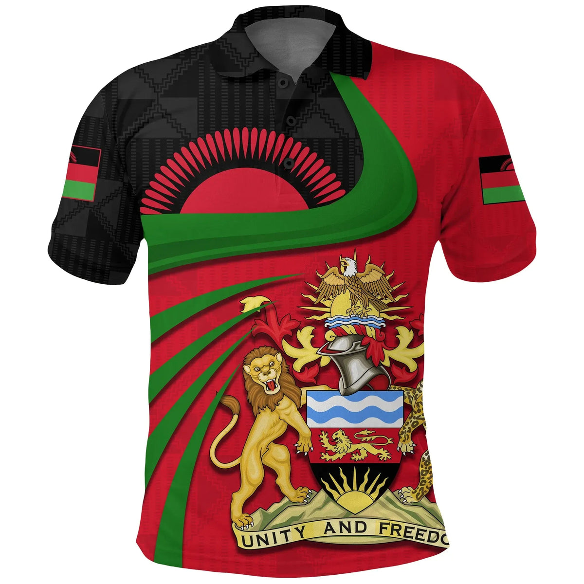 Malawi Polo Shirt Rising Sun RLT6 - Wonder Print Shop