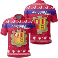 Christmas Andorra Polo Shirt Coat Of Arms RLT8 - Wonder Print Shop