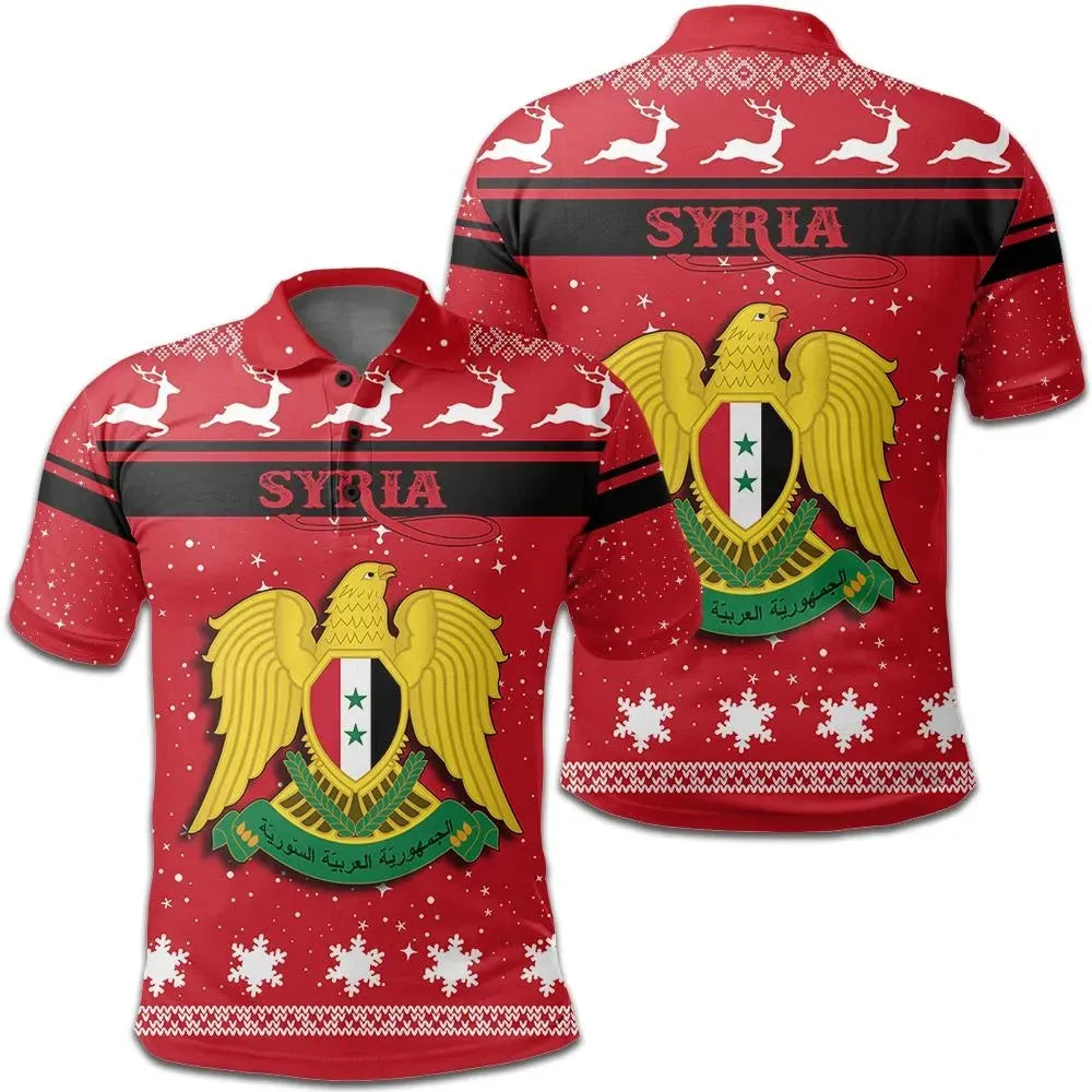 Christmas Syria Polo Shirt Coat Of Arms JW9 RLT6 - Wonder Print Shop