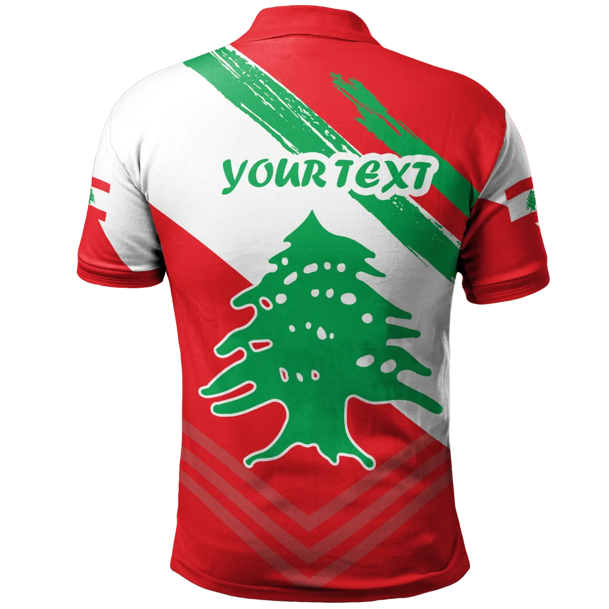 Lebanon Personalised Polo - Shirt - Lebanon Flag Polygon Style24 RLT6 - Wonder Print Shop