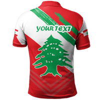 Lebanon Personalised Polo - Shirt - Lebanon Flag Polygon Style24 RLT6 - Wonder Print Shop