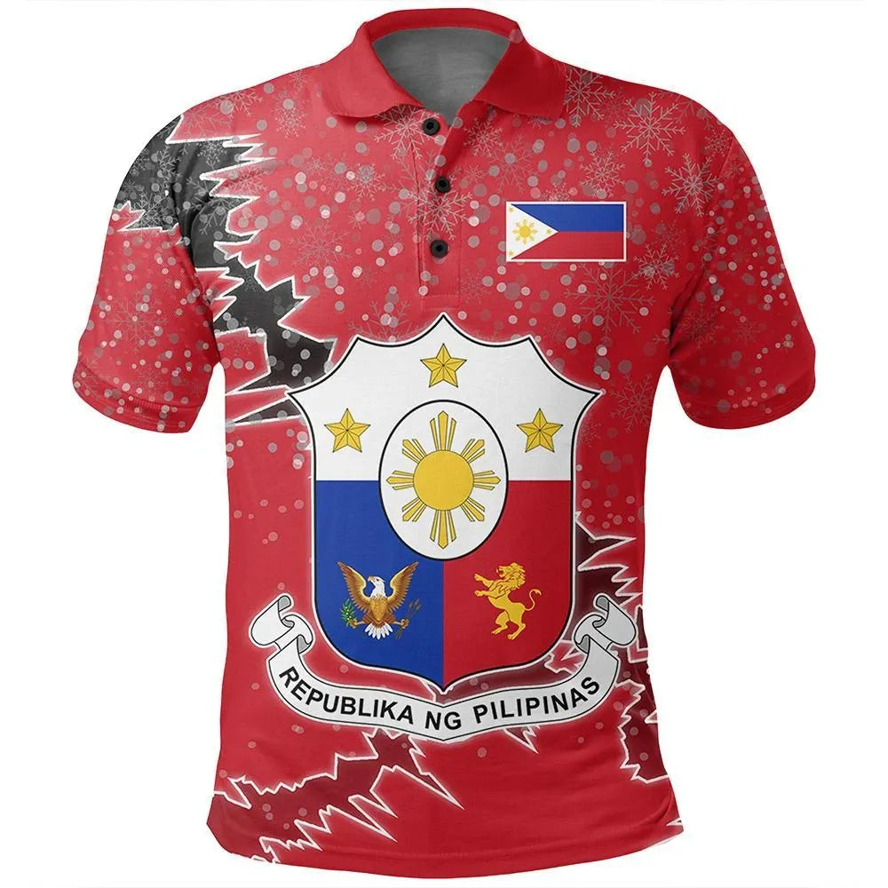 Philippines Polo Shirt Christmas Coat Of Arms X Style8 RLT6 - Wonder Print Shop