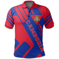 Cambodia Polo Shirt Coat Of Arms Rockie RLT7 - Wonder Print Shop