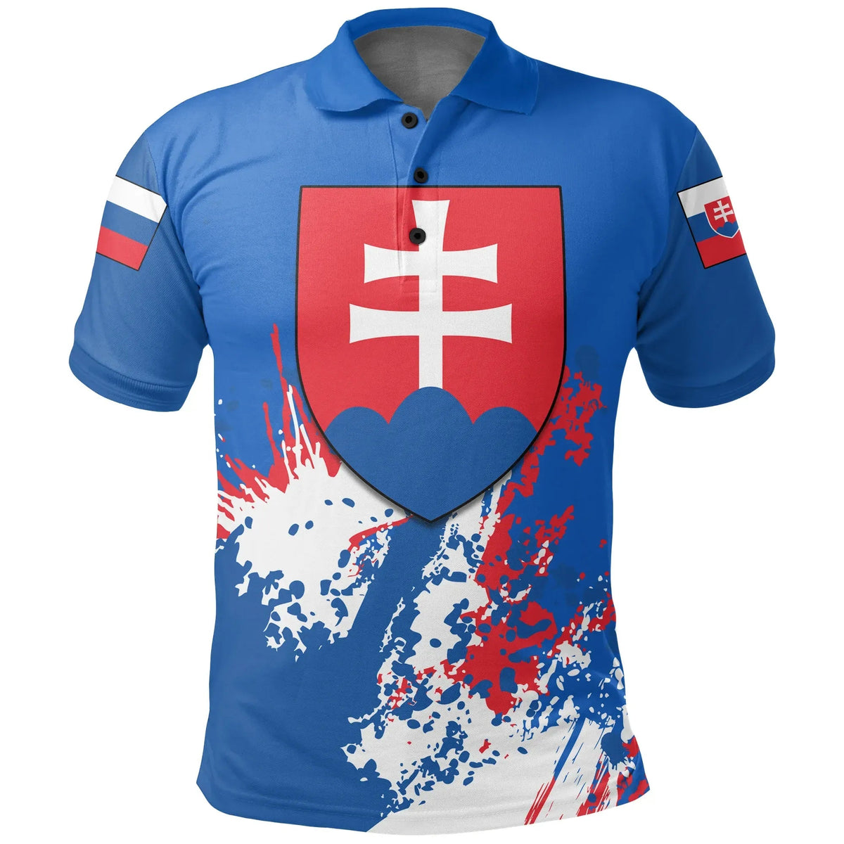 Slovakia Polo Shirt Coat Of Arms Spaint Style RLT13 - Wonder Print Shop