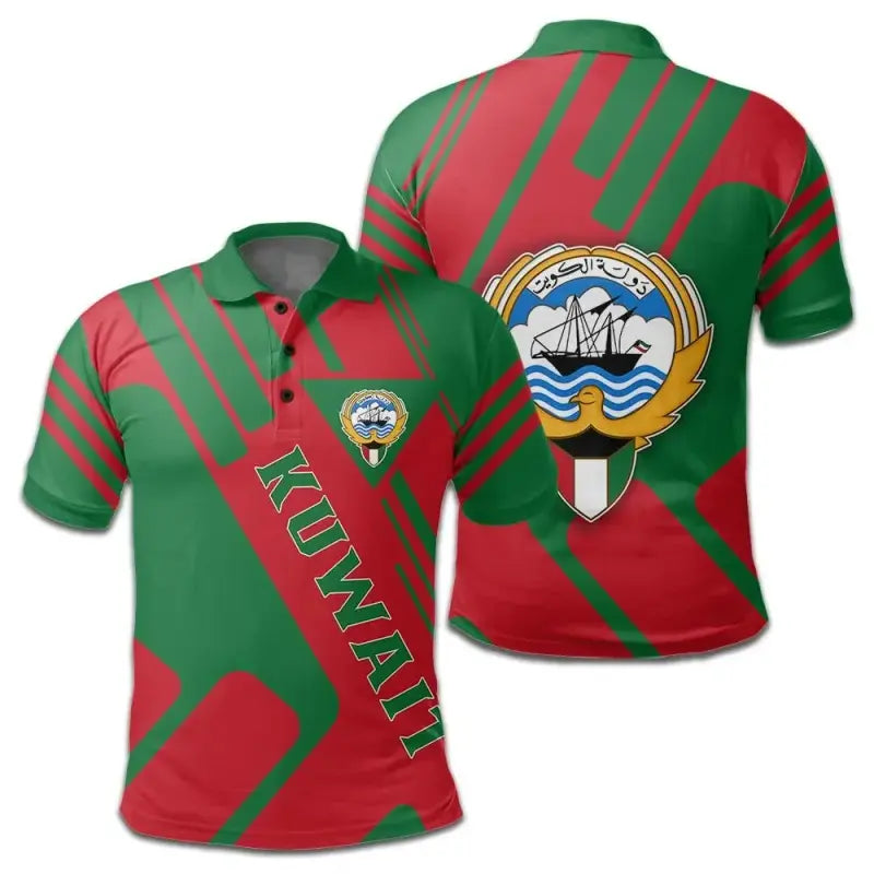 Kuwait Polo Shirt Coat Of Arms Rockie RLT8 - Wonder Print Shop