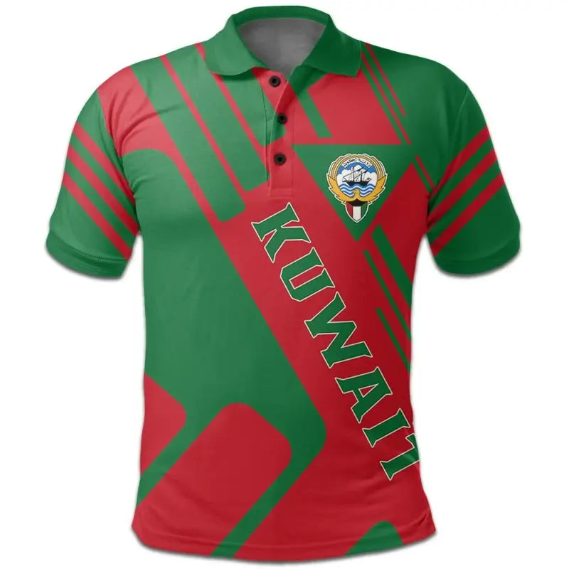 Kuwait Polo Shirt Coat Of Arms Rockie RLT8 - Wonder Print Shop