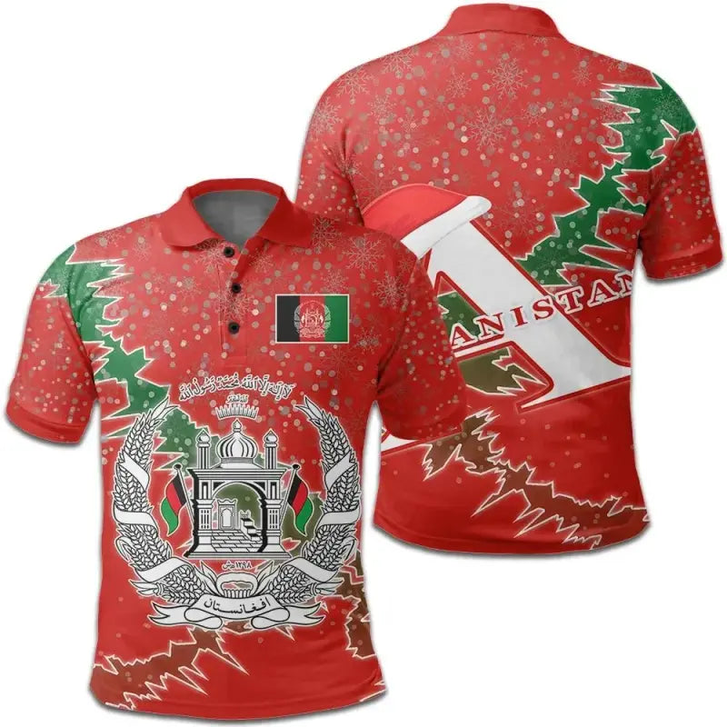 Afghanistan Polo Shirt Christmas Coat Of Arms X Style RLT8 - Wonder Print Shop