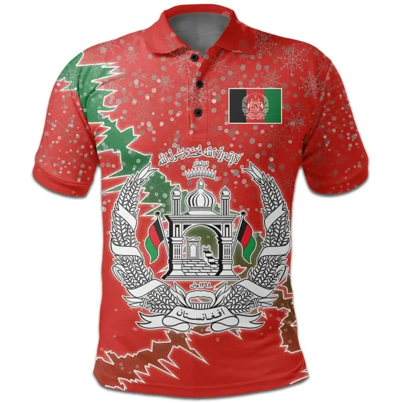 Afghanistan Polo Shirt Christmas Coat Of Arms X Style RLT8 - Wonder Print Shop