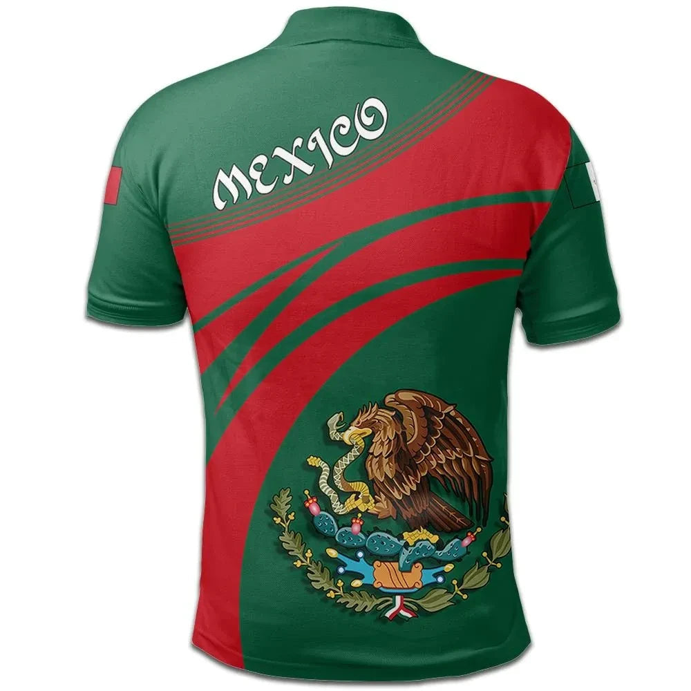 Mexico Polo Shirt Coat Of Arms Cricket Style RLT13 - Wonder Print Shop