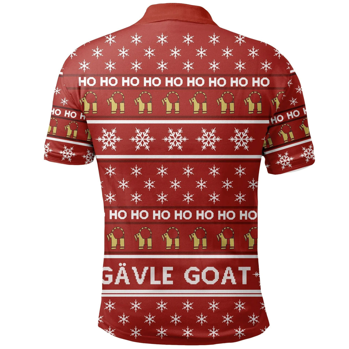 Gavle Goat Sweden Polo Shirt Swedish Yule Goat Red RLT7 - Wonder Print Shop