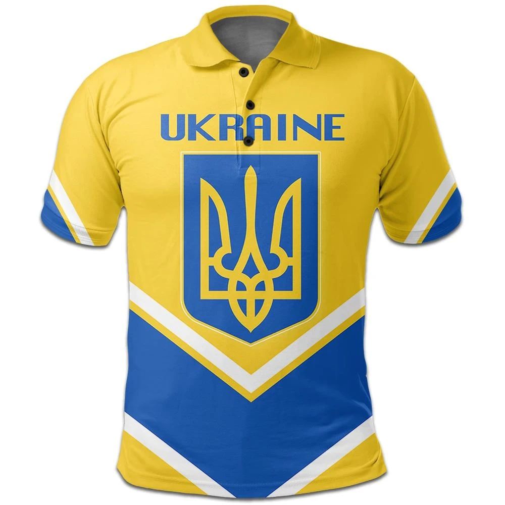 Ukraine Coat Of Arms Polo Lucian Style RLT7 - Wonder Print Shop