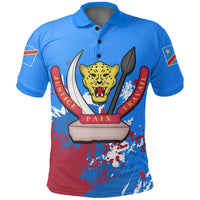 Democratic Reppublic Of Congo Polo Shirt Coat Of Arms Spaint Style RLT13 - Wonder Print Shop