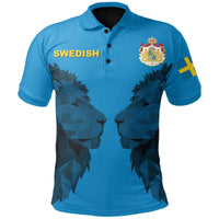 Sweden Polo T shirt Double Lion RLT7 - Wonder Print Shop