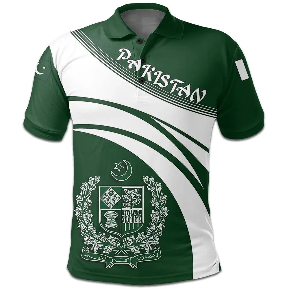 Pakistan Polo Shirt Coat Of Arms Cricket Style RLT13 - Wonder Print Shop