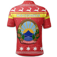 Christmas Macedonia Polo Shirt Coat Of Arms RLT7 - Wonder Print Shop